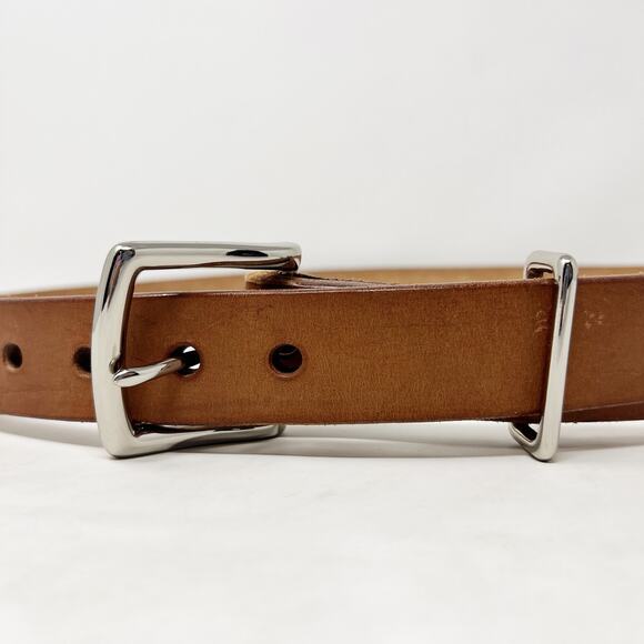 [Vintage] Jon Coloma Brown Tan Genuine Leather Belt Size Large L - Picture 3 of 5